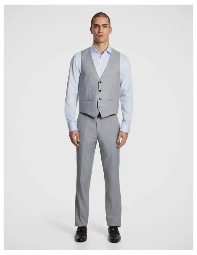 yd. Bank Wool Blend Waistcoat in Dark Grey