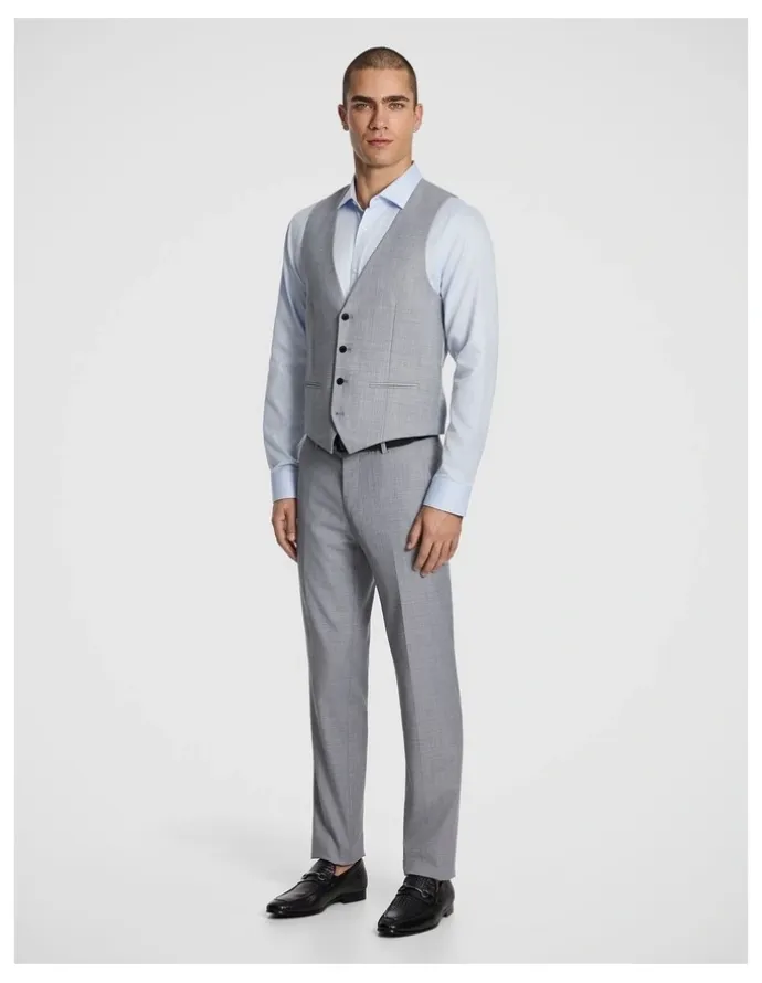 yd. Bank Wool Blend Waistcoat in Dark Grey