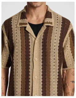 yd. Bay Crochet Shirt in Caramel