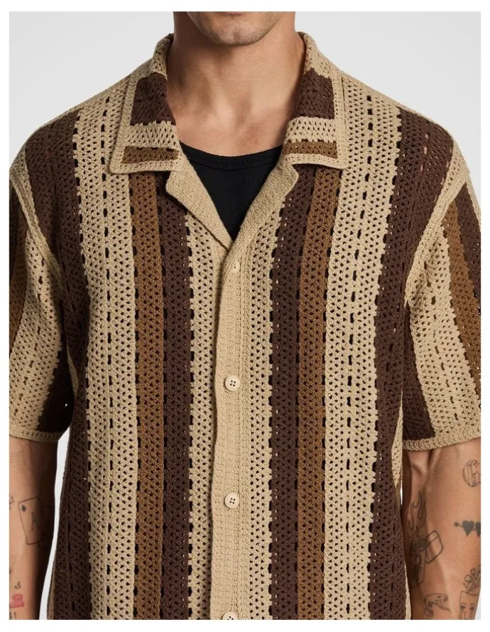 yd. Bay Crochet Shirt in Caramel