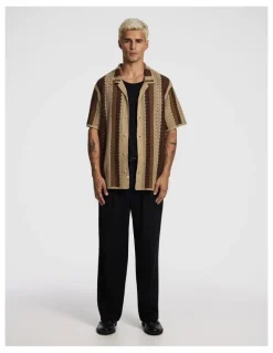 yd. Bay Crochet Shirt in Caramel