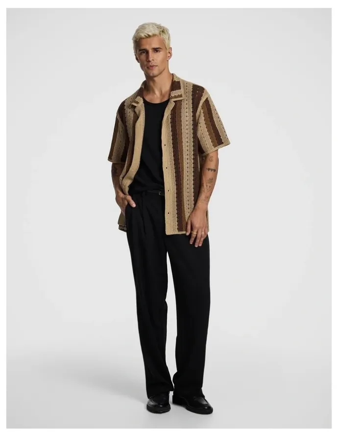 yd. Bay Crochet Shirt in Caramel