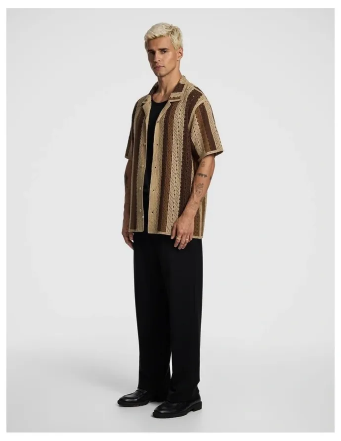 yd. Bay Crochet Shirt in Caramel