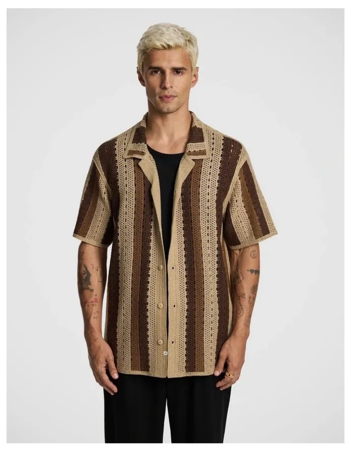 yd. Bay Crochet Shirt in Caramel