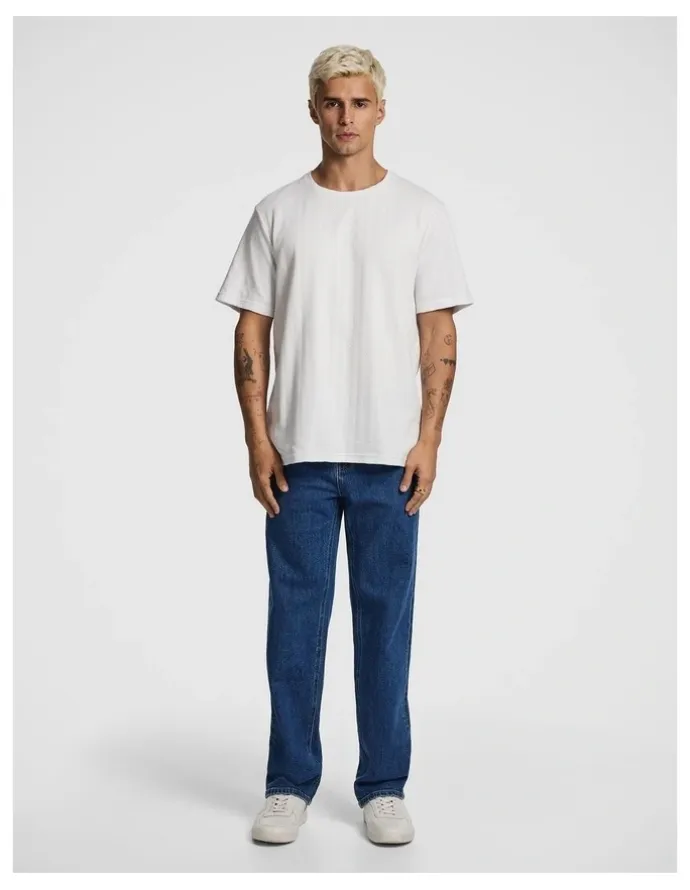 yd. Bexley Wide Jean in Mid Wash