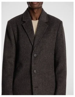 yd. Boston Check Duster Coat in Chocolate