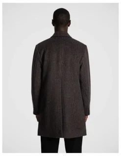 yd. Boston Check Duster Coat in Chocolate