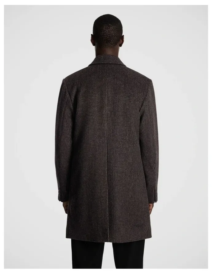 yd. Boston Check Duster Coat in Chocolate