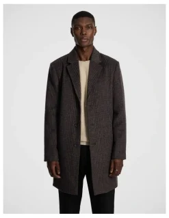 yd. Boston Check Duster Coat in Chocolate