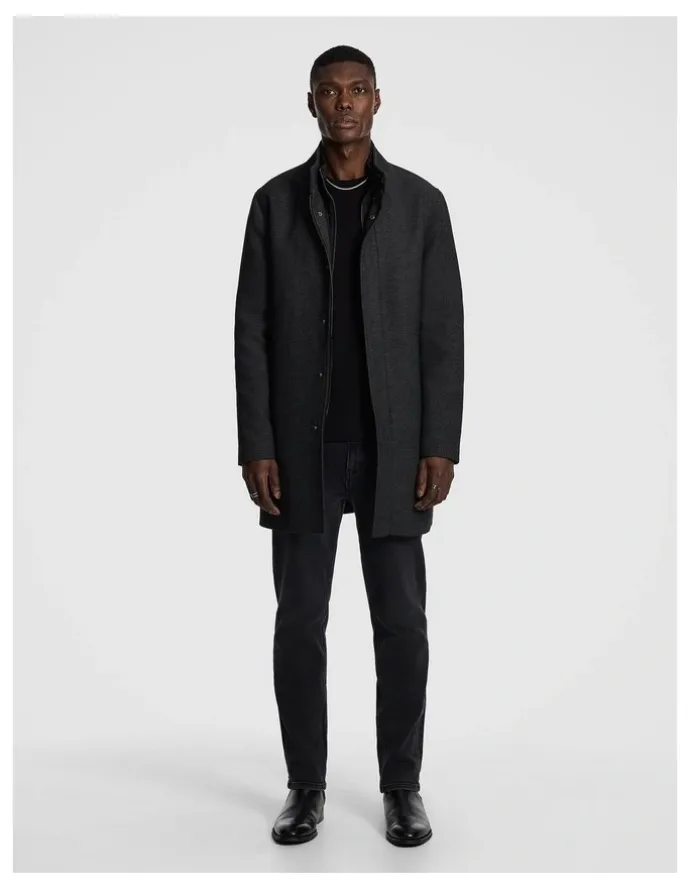 yd. Dominic Twill Coat in Grey
