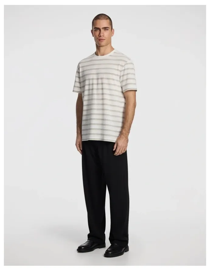 yd. Flinders Textured Stripe Tee in Sage