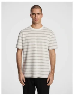 yd. Flinders Textured Stripe Tee in Sage