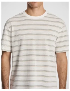 yd. Flinders Textured Stripe Tee in Sage