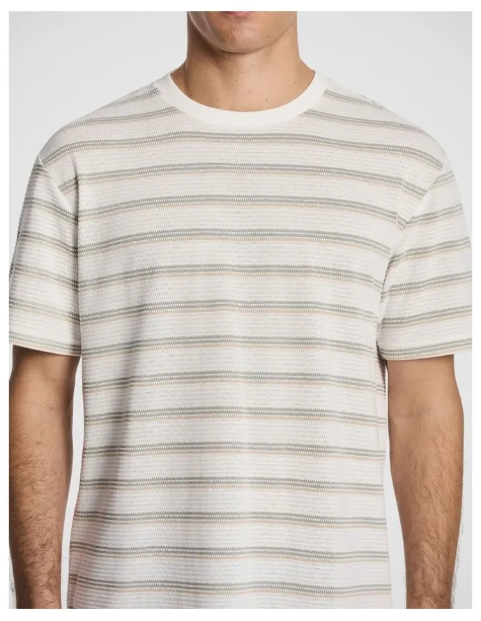 yd. Flinders Textured Stripe Tee in Sage