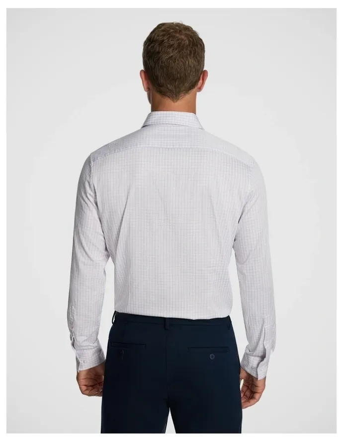 yd. Forbes Check Bamboo Blend Slim Shirt in Lilac