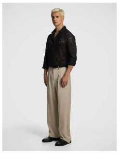 yd. Gianni Lace Shirt in Black