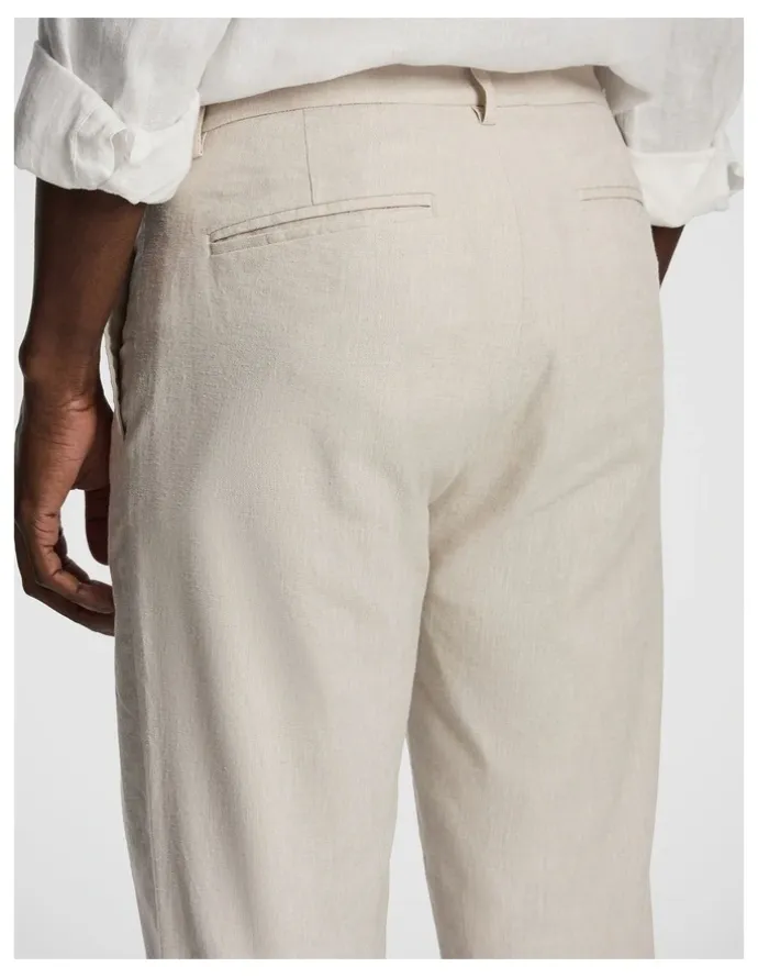 yd. Huxley Linen Blend Chino in Cream