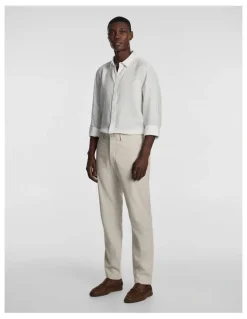 yd. Huxley Linen Blend Chino in Cream