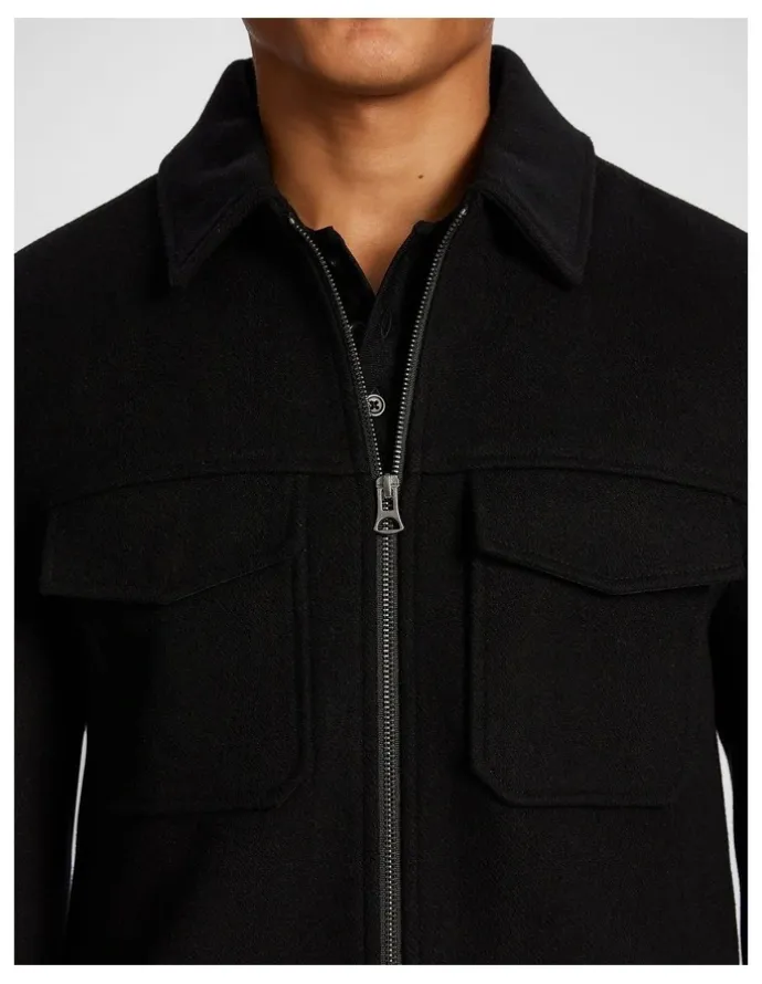 yd. Luciano Premium Wool Blend Dress Jacket in Black