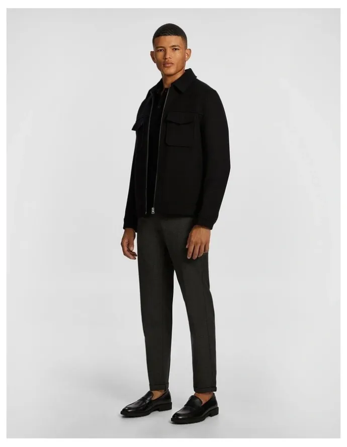 yd. Luciano Premium Wool Blend Dress Jacket in Black