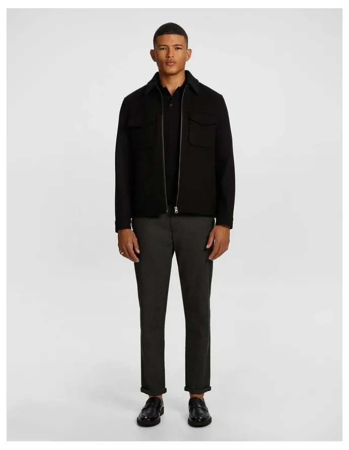 yd. Luciano Premium Wool Blend Dress Jacket in Black