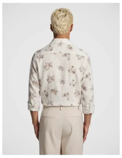 yd. Lucio Slim Floral Shirt in Pink