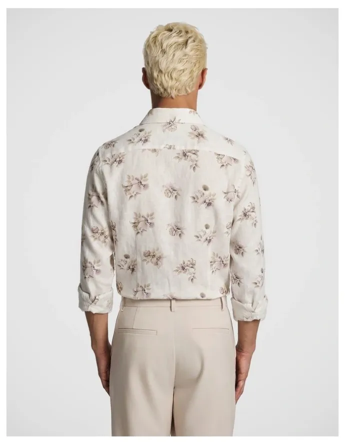 yd. Lucio Slim Floral Shirt in Pink