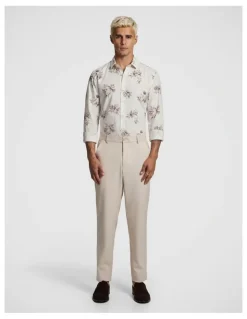 yd. Lucio Slim Floral Shirt in Pink