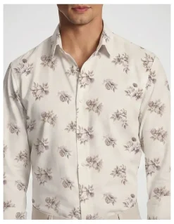 yd. Lucio Slim Floral Shirt in Pink