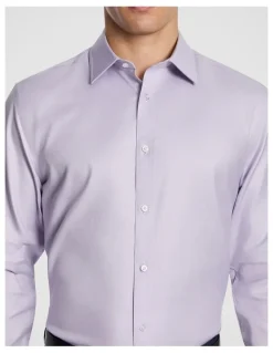 yd. Maximum Two Ply Cotton Premium Slim Dress Shirt in Lilac