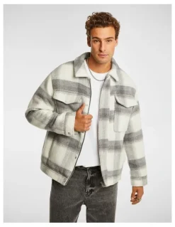yd. Oliver Check Jacket in Natural