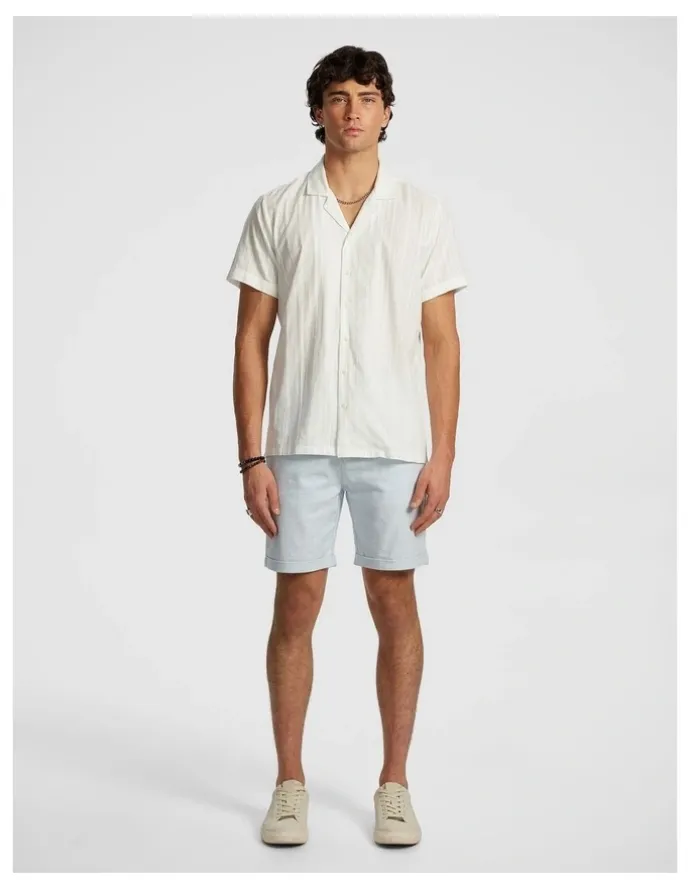 yd. Panama Linen Chino Short in Ice Blue