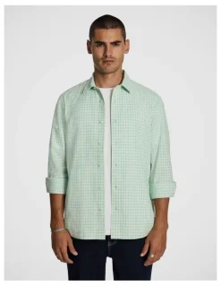 yd. Rocco Check Relaxed Shirt in Mint