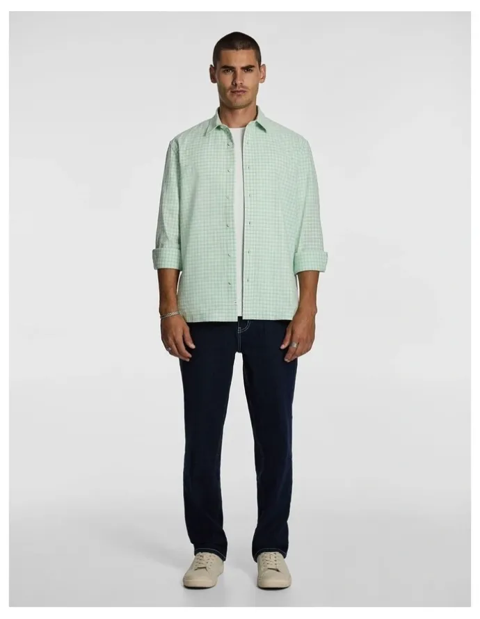 yd. Rocco Check Relaxed Shirt in Mint