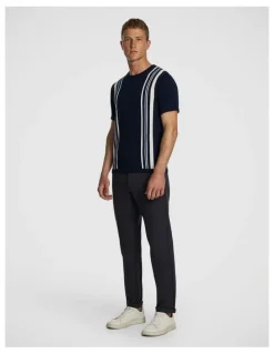 yd. Strider Stripe Knitted Tee in Navy