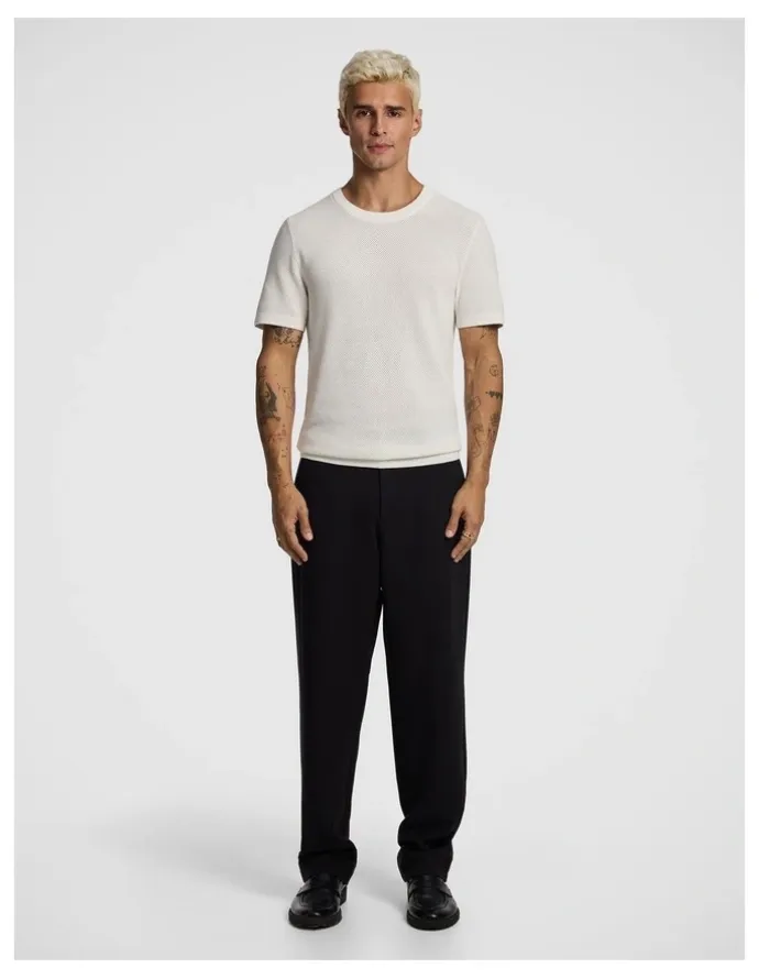 yd. Striker Cotton Knitted Tee in Off White