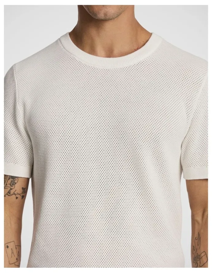 yd. Striker Cotton Knitted Tee in Off White