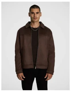 yd. Sutherland Faux Suede Jacket in Chocolate