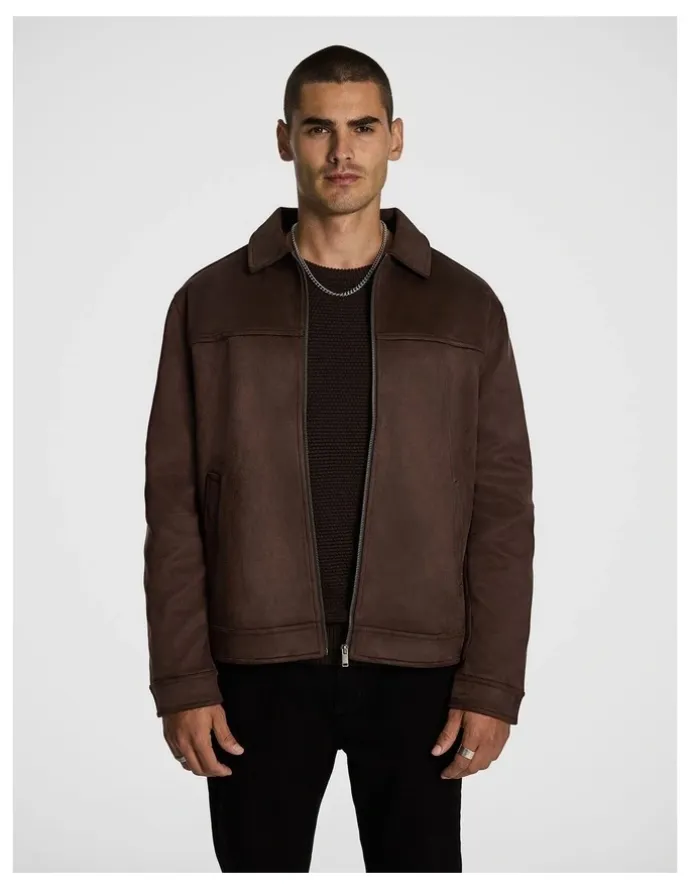 yd. Sutherland Faux Suede Jacket in Chocolate