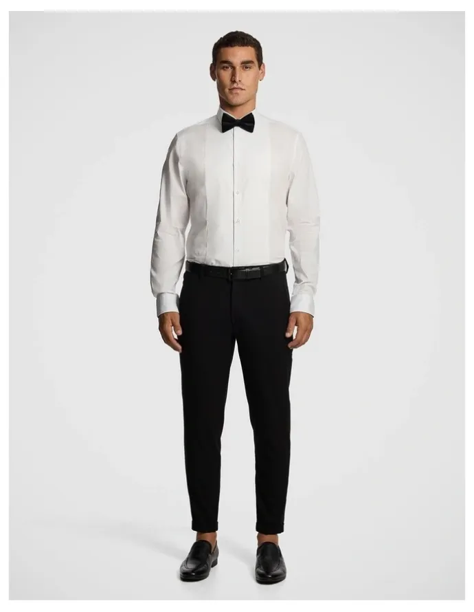 yd. Tuxedo Slim Fit Stretch Dress Shirt in White