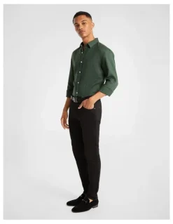 yd. West Hampton Pure Linen Shirt in Green