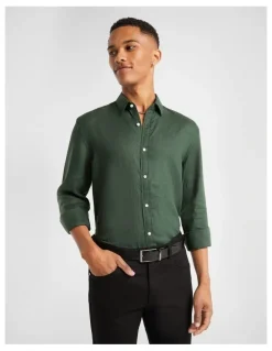 yd. West Hampton Pure Linen Shirt in Green
