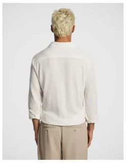 yd. Zephyr Textured Shirt in Off White