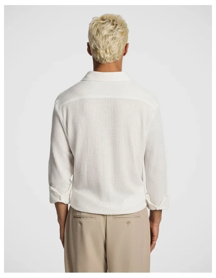 yd. Zephyr Textured Shirt in Off White