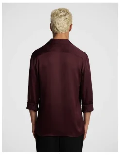 yd. Zeus Textured Shirt in Burgundy